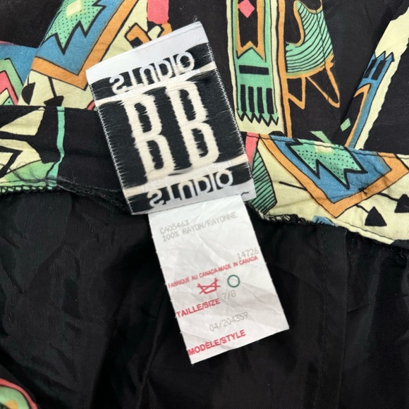 Vintage BB Studio Neon Aztec Patterned Pencil Skirt - Picture 6 of 11